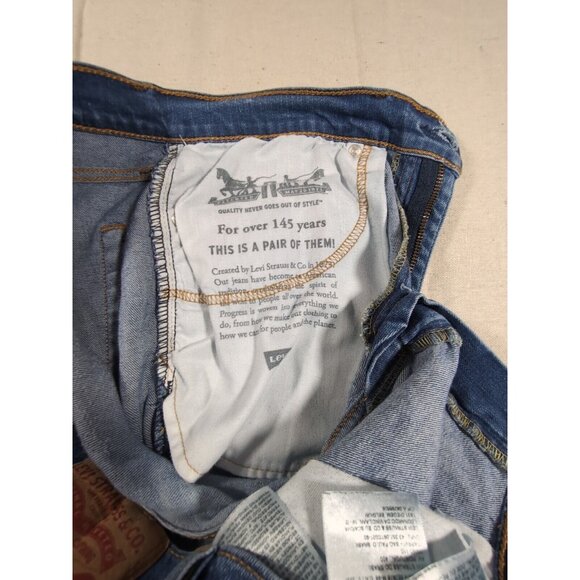 Levi's Men's 511 Slim Fit Stretch Jeans 34x32 Distressed Medium Blue Stretch - Picture 7 of 12